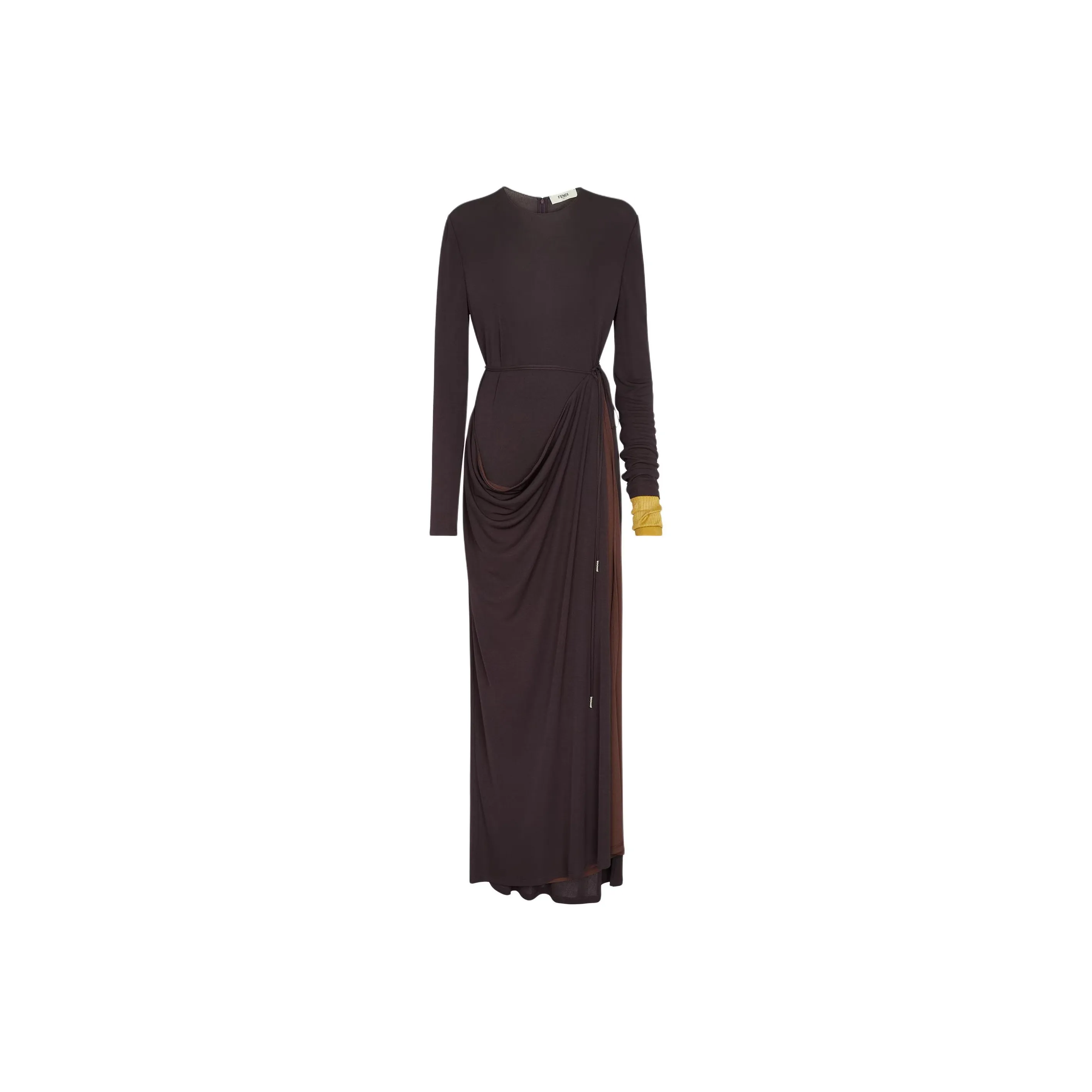 FENDI Front Panel Long Sleeved Maxi Dress