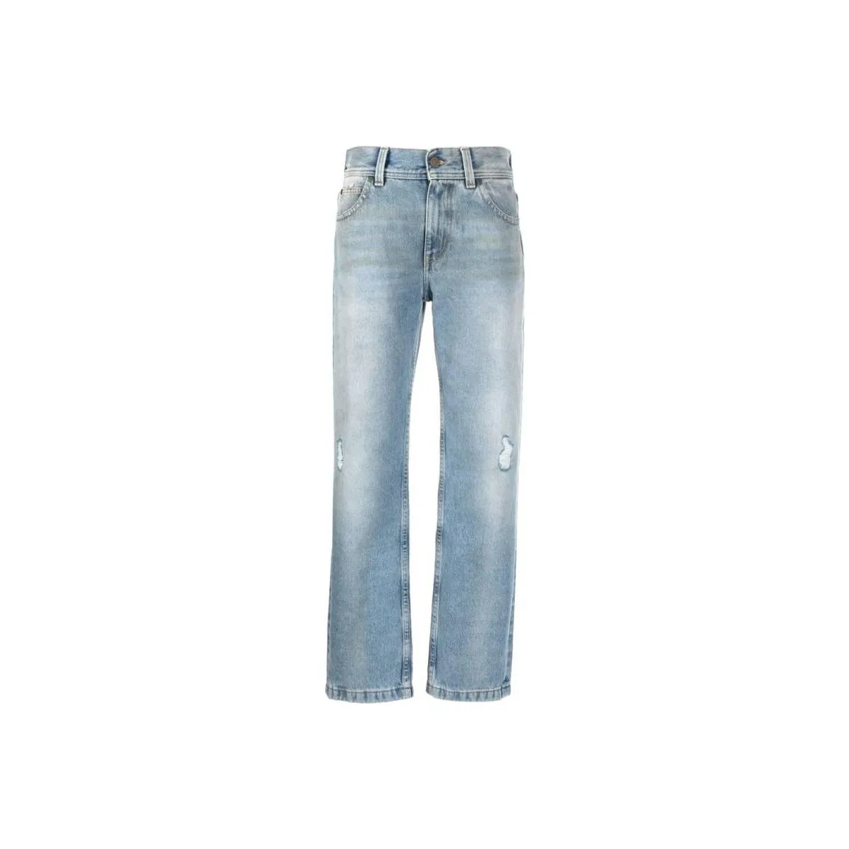 PALM ANGELS Mid-Rise Distressed Jeans