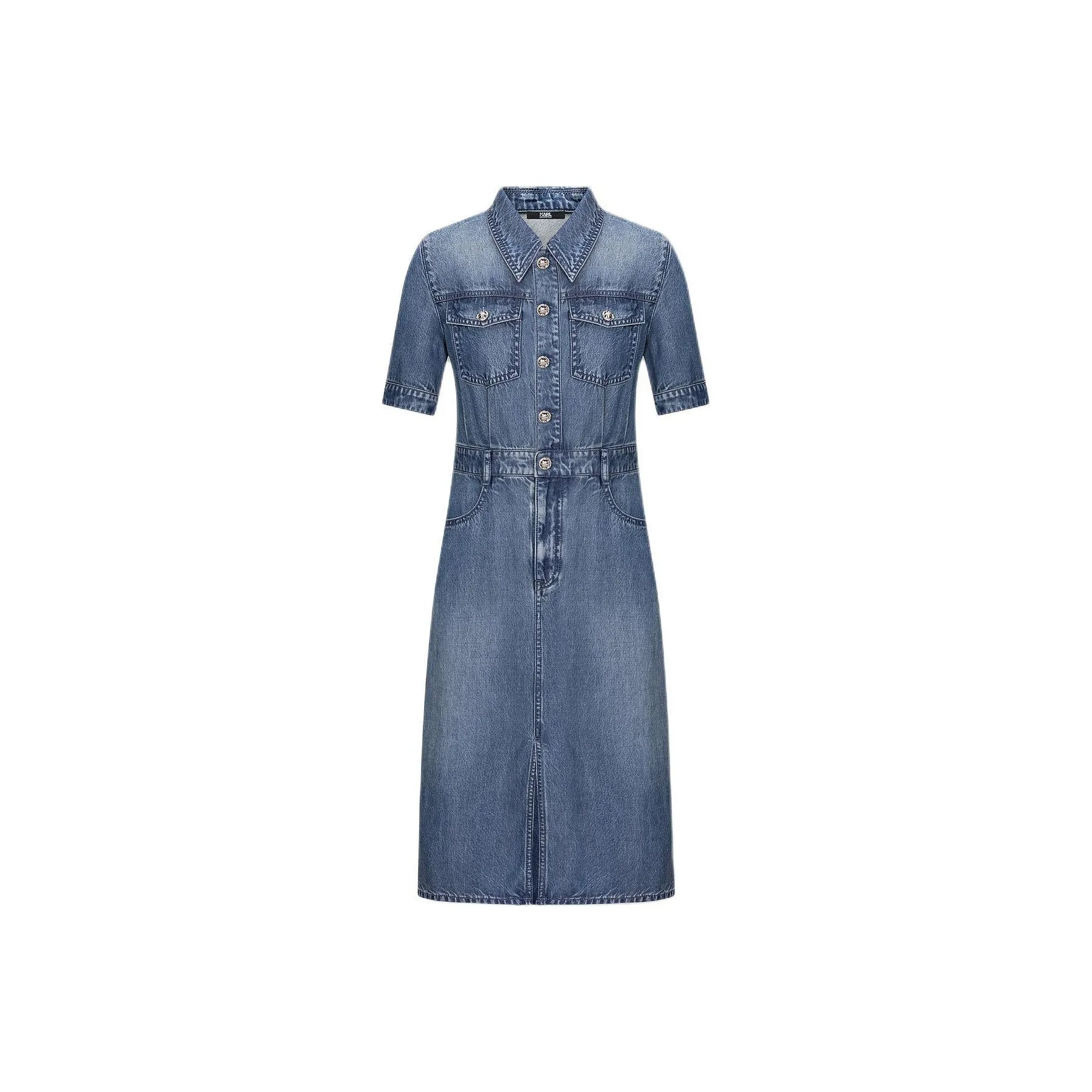 KARL LAGERFELD Короткий рукав Платье Женское Синий
