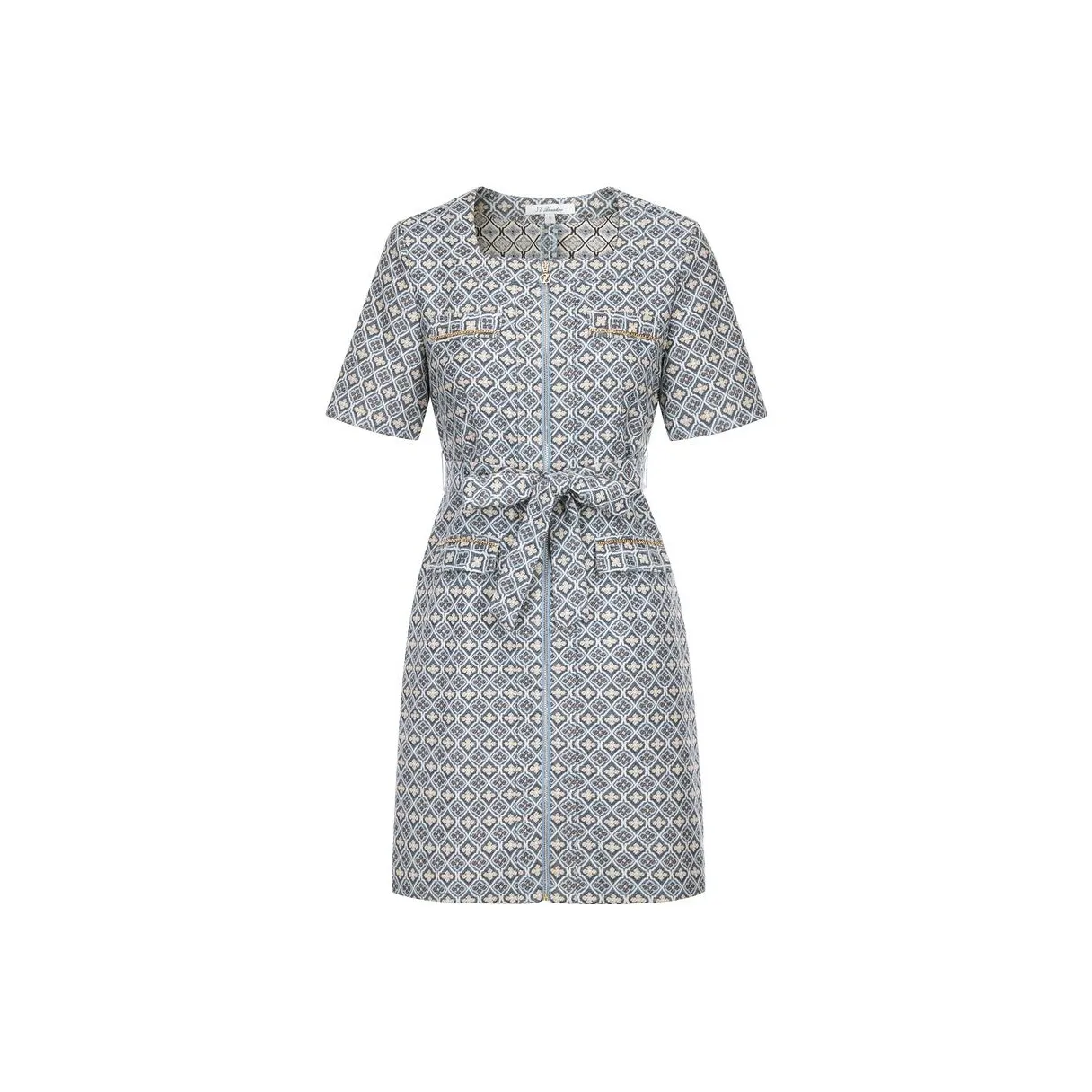 JZ. ANNAKRO Short Sleeved Dresses Women's Light Pattern Blue