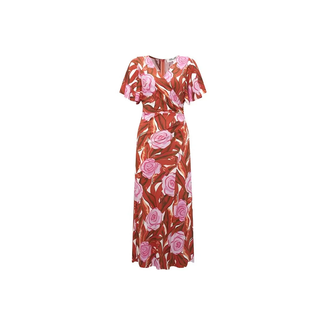 DVF Diane Von Furstenberg SS24 Короткое платье с короткими рукавами женское красное