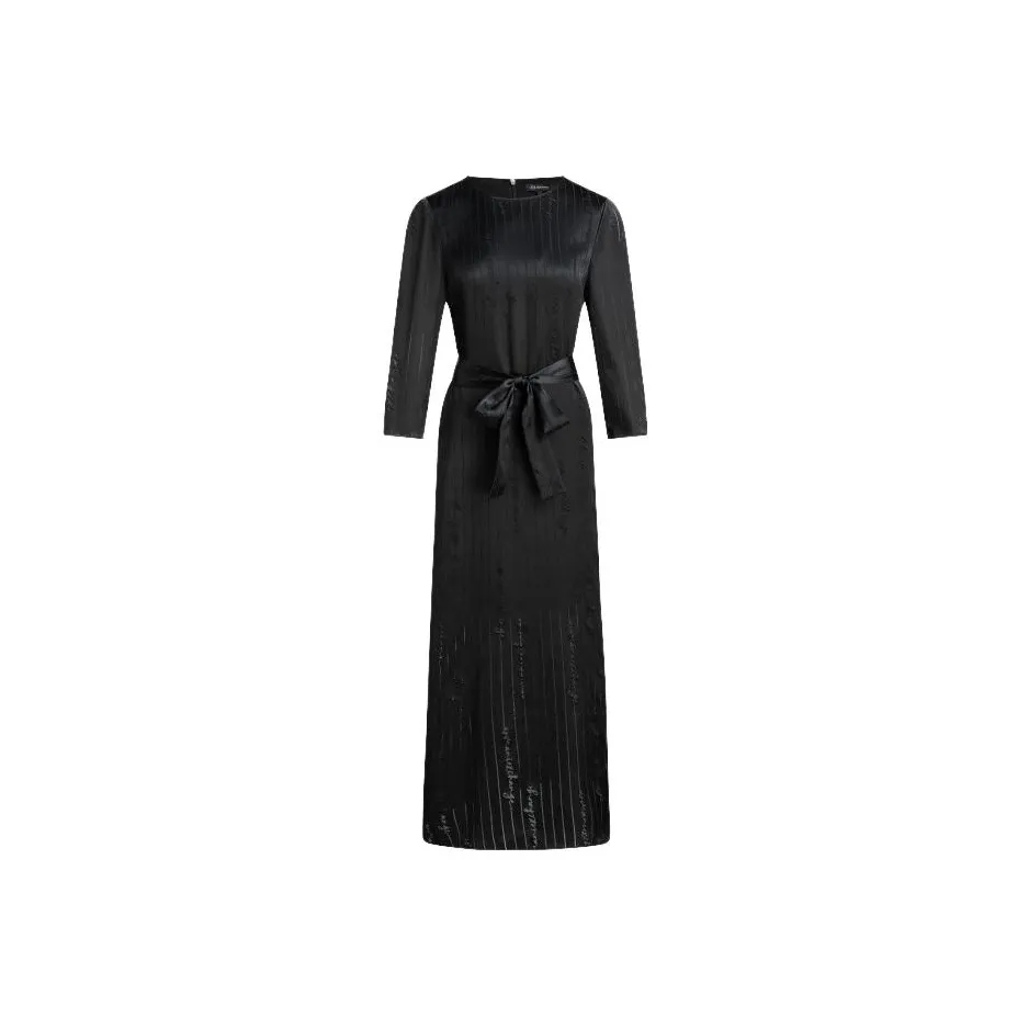 ARMANI EXCHANGE Logo embroidered Satin Midi Dress