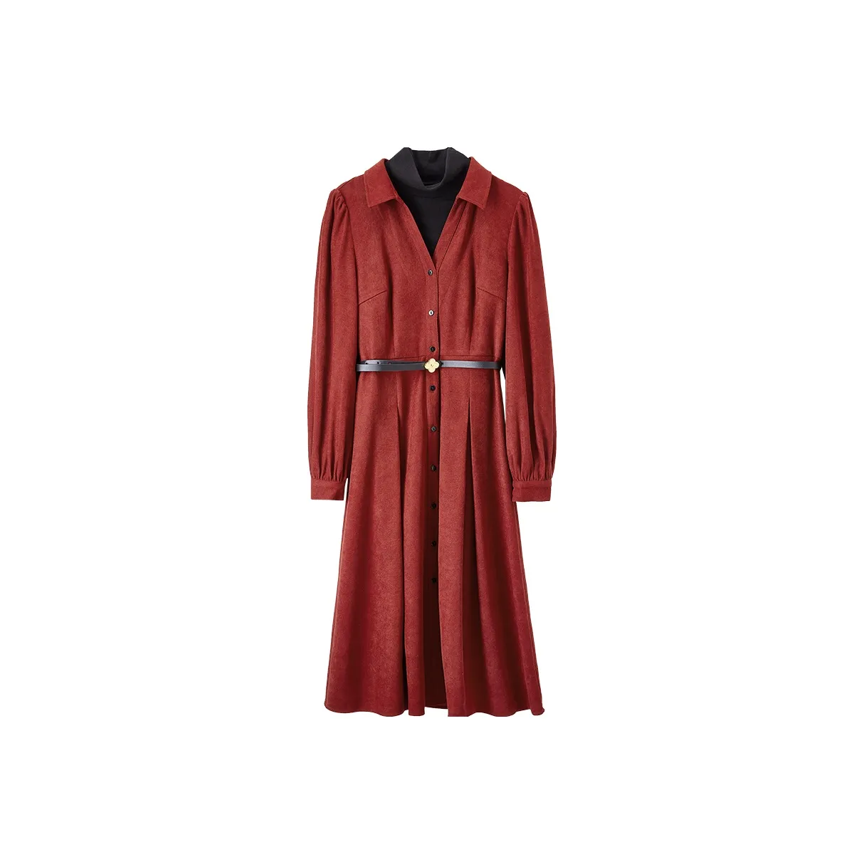 SENTUBILA Red & Black Женские Длинные Платья с Рукавами