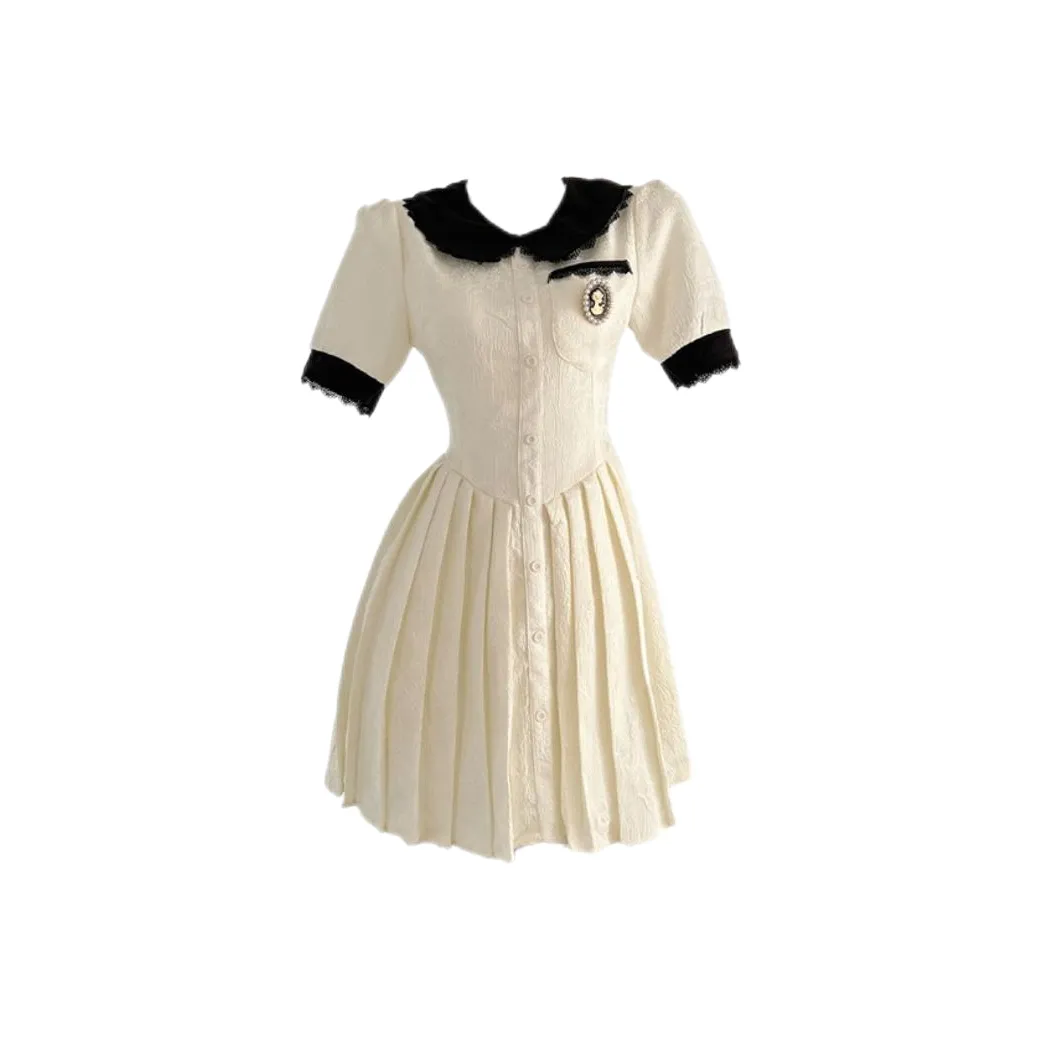 ABBY GODDESS Короткое платье с короткими рукавами женское белое