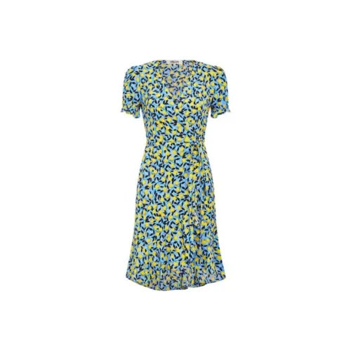 Diane von Furstenberg Многоцветные Женские Короткие Платья с Рукавами