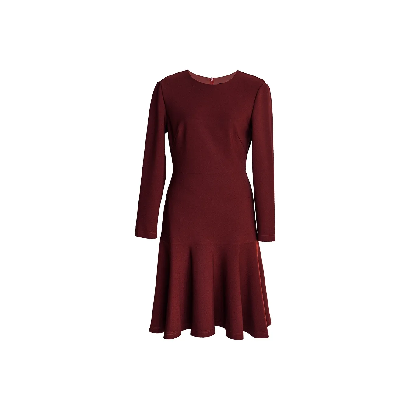 ROEYSHOUSE Длинное платье с длинными рукавами женское кирпично-красного цвета