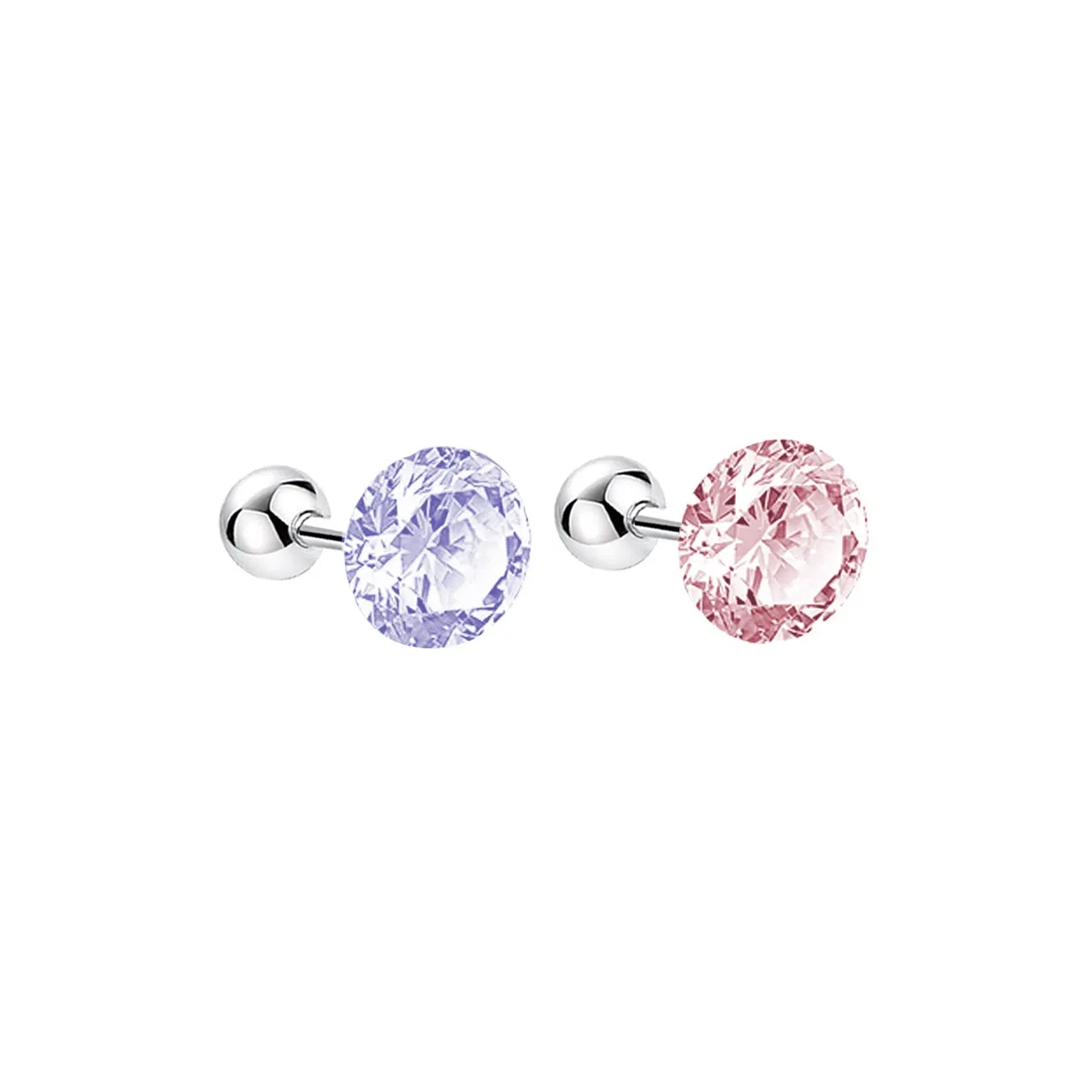 UX Titanium Steel, Ear Care Stud Earrings Unisex Multicolor Strobe Lights Collection