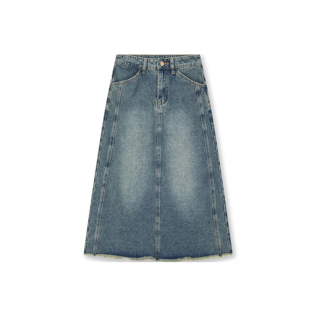 BONELESS Cut Denim Long Skirt Women's Dark Blue