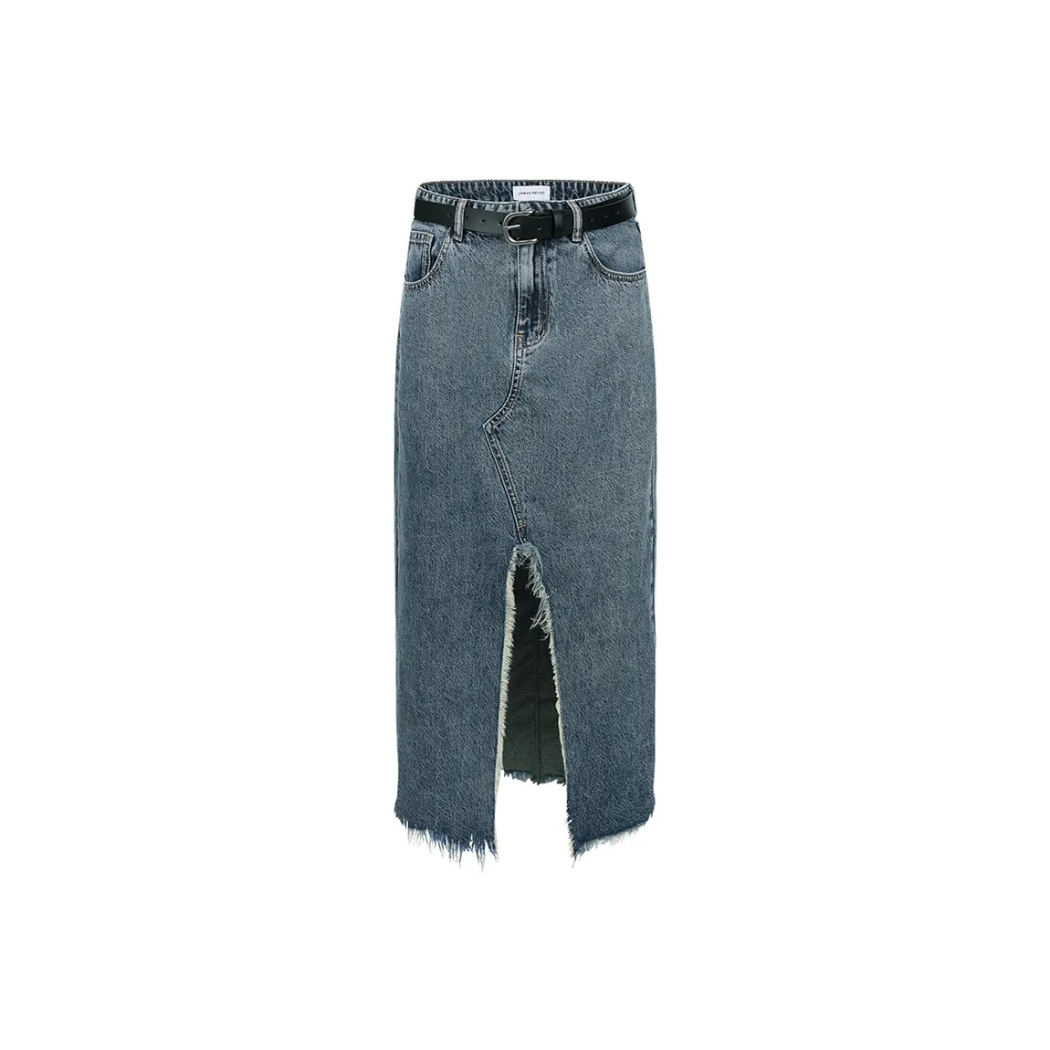 URBAN REVIVO Деним Длинная Юбка Женская Синяя