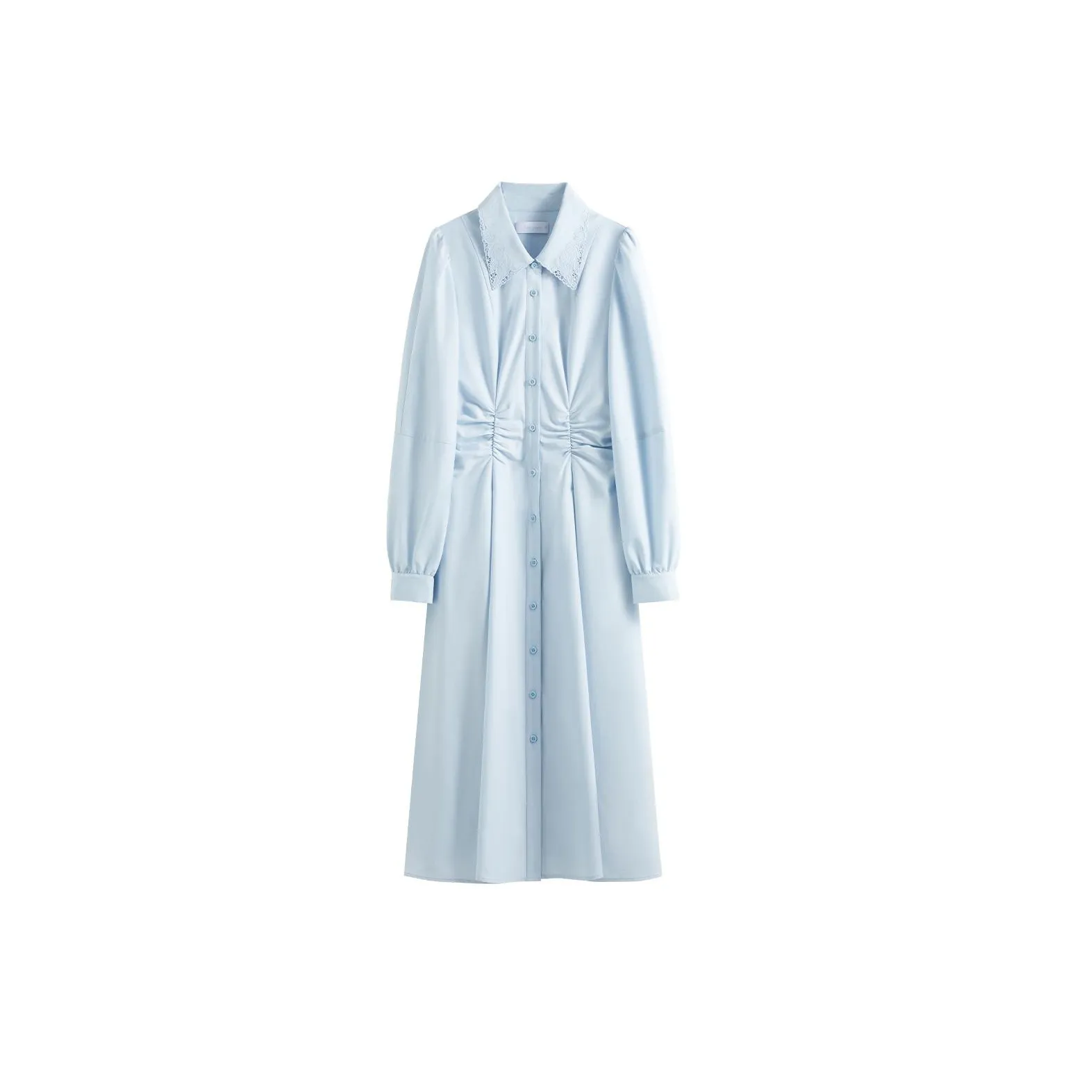 FANSILANEN Длинное платье с длинными рукавами женское тихий синий