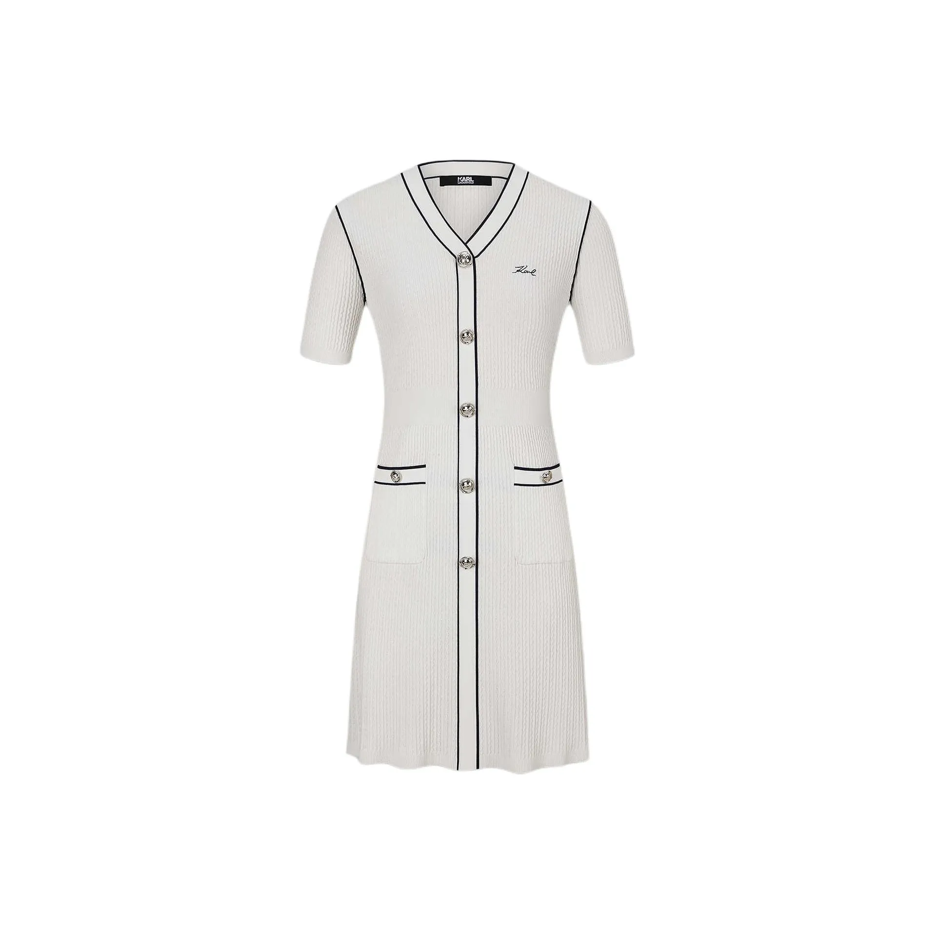 KARL LAGERFELD SS25 Короткий рукав платье женский белый