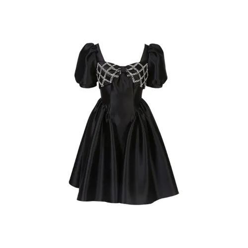 AIVEI Черный/0300 Женские Короткие Платья с Рукавами