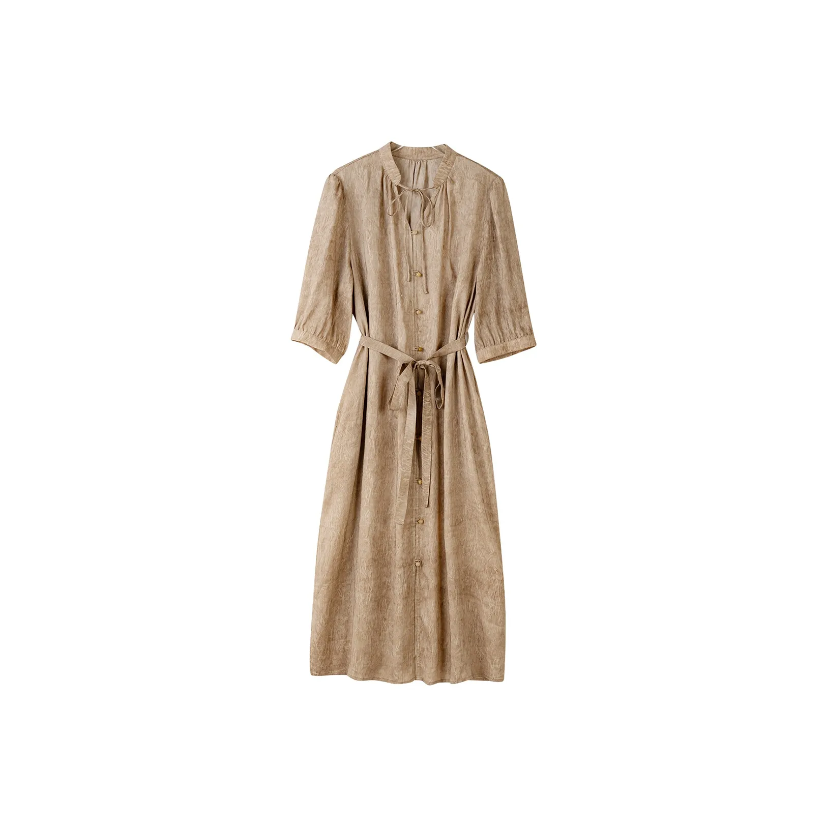 To The West Короткий рукав Платье Женское Чайный коричневый