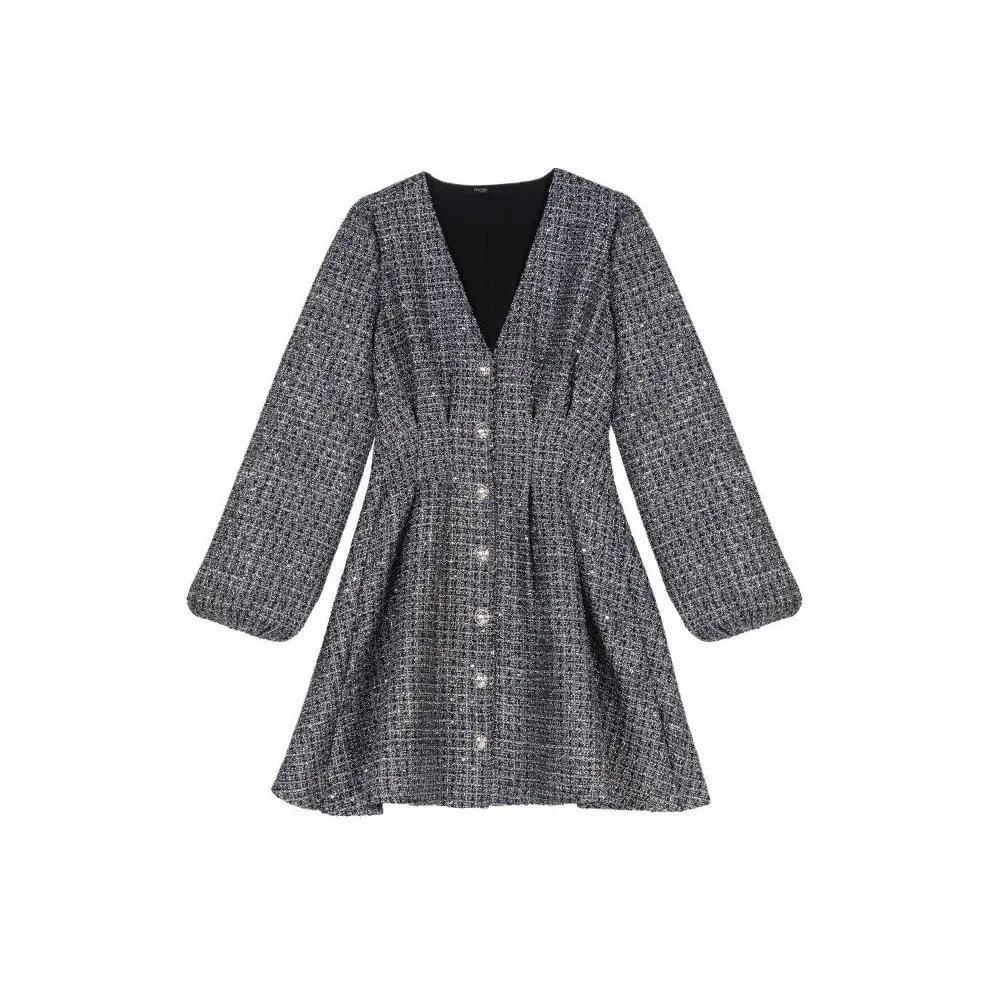 Maje Длинное платье с длинными рукавами цвет женский серебряный