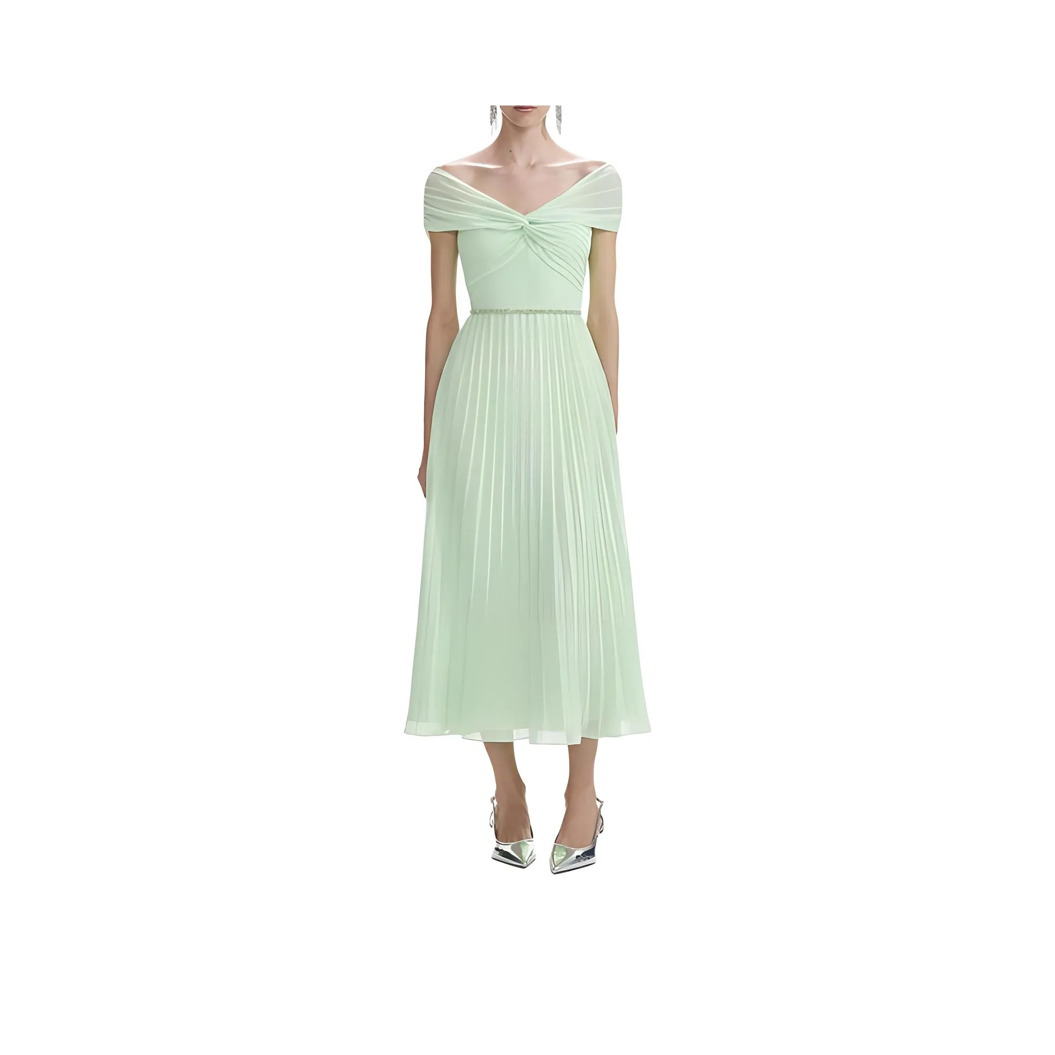 Self-portrait Short-Sleeved Dresses Women's Mint Green