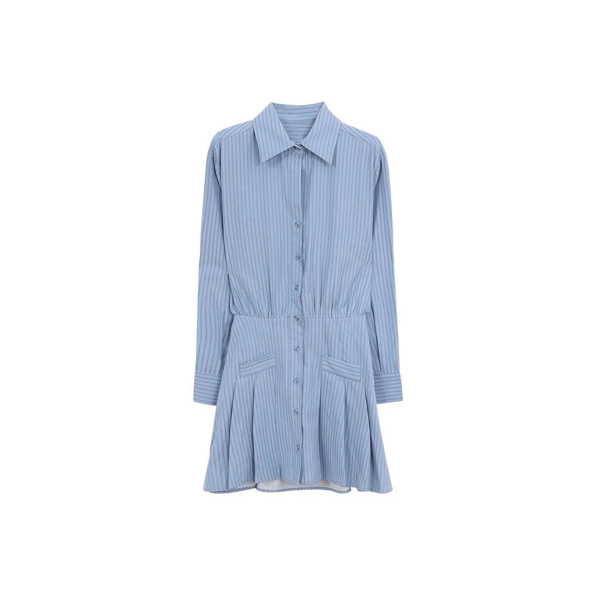 PAZZO Long Sleeved Dress Women's Blue White Stripes