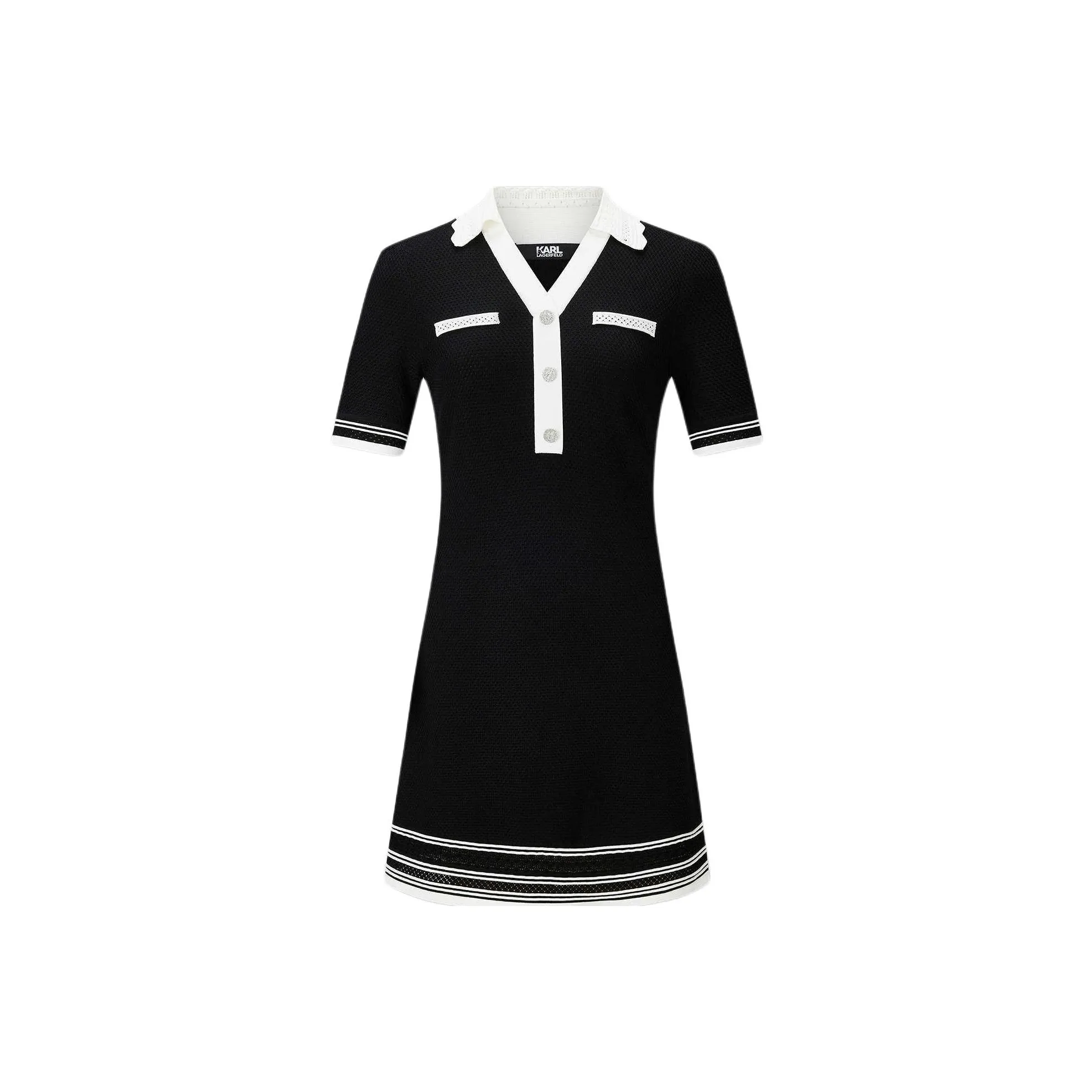 KARL LAGERFELD Короткий рукав Платье Женское Черное