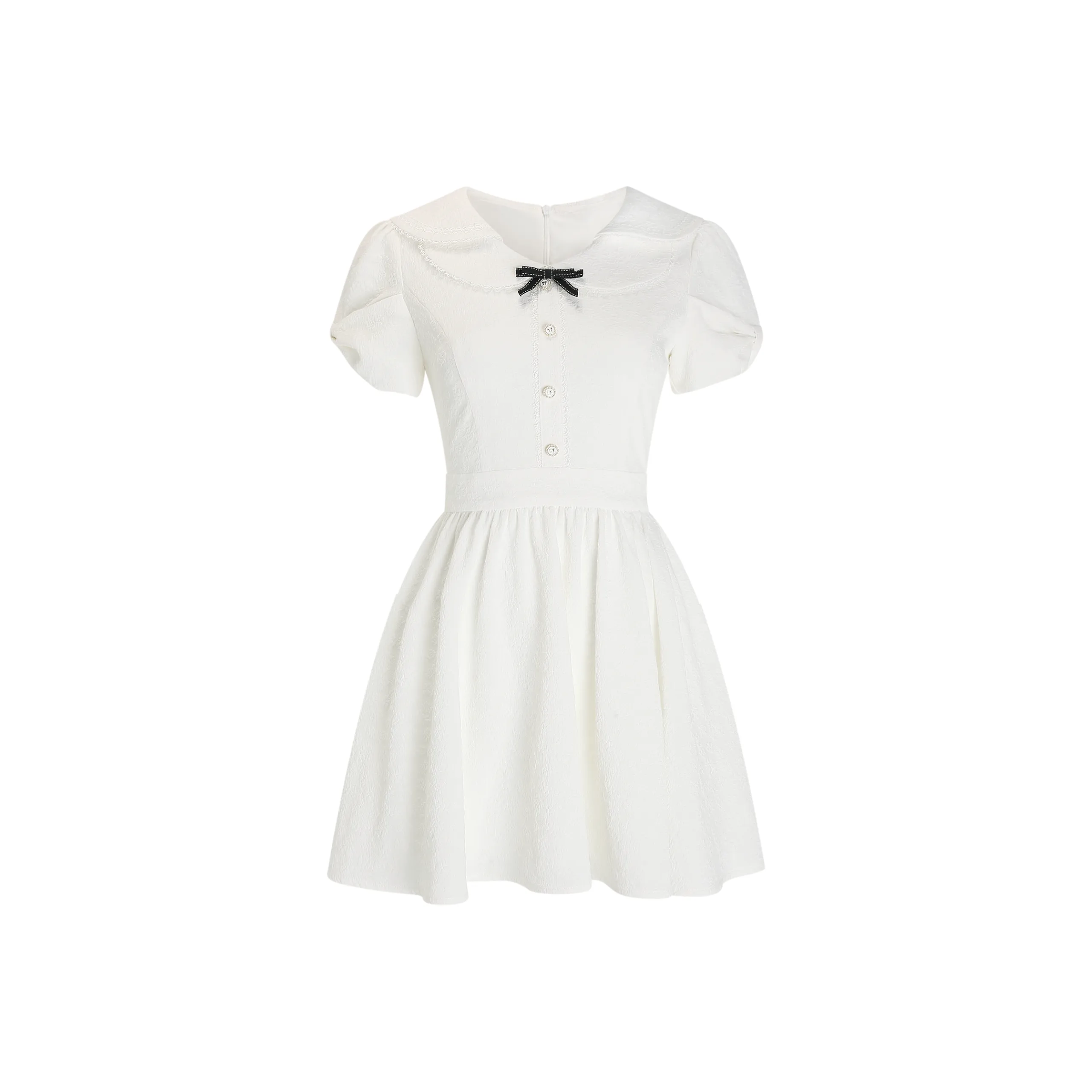 CHIWAWAMEME Короткое платье с короткими рукавами женское белое