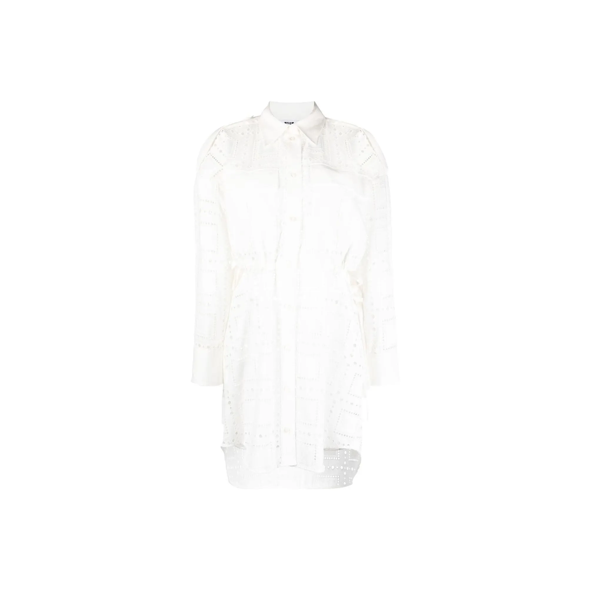 MSGM Broderie anglaise Cutout Shirt dress