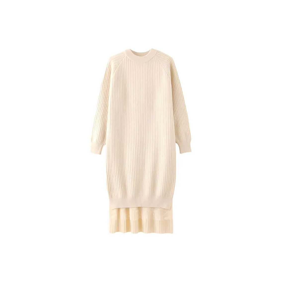 Корейский стиль Длинное платье с длинными рукавами женское бежевый абрикос