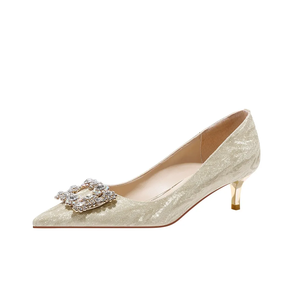 Lan Miao Узкий каблук Высокие каблуки 4,5 см Женские Золотой