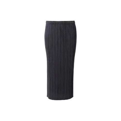 PLEATS PLEASE ISSEY MIYAKE Черная Женская Повседневная Длинная Юбка