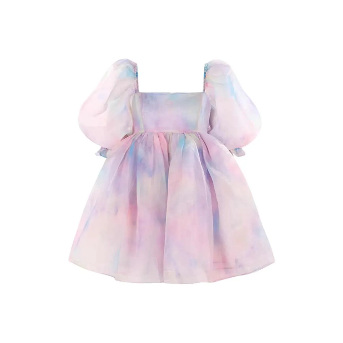 Selkie Collection Short Sleeved Dresses Women's Tie Dye Rainbow Print