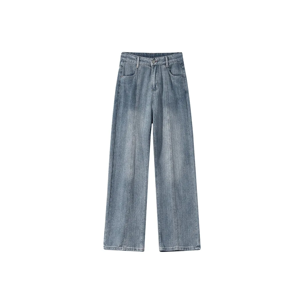 FHMY Джинсы Женские Винтаж Синий