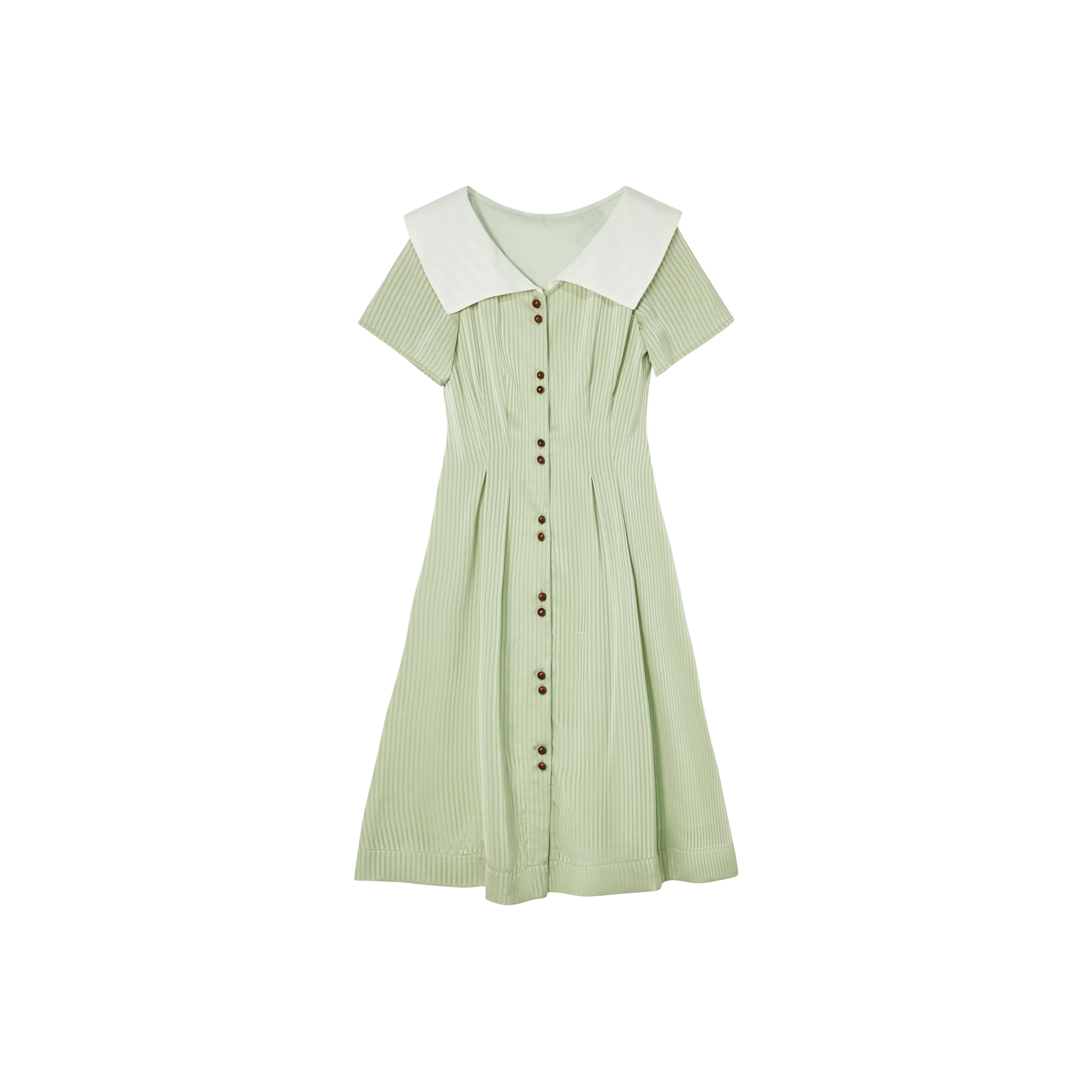 ANNECHEN Короткий рукав Платье Женское Зеленое