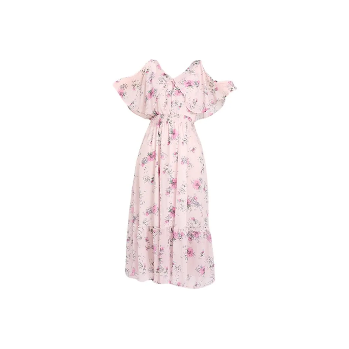 Emodues Без рукавов Платье Женское Среднее Цветочный Дизайн Фиолетовый