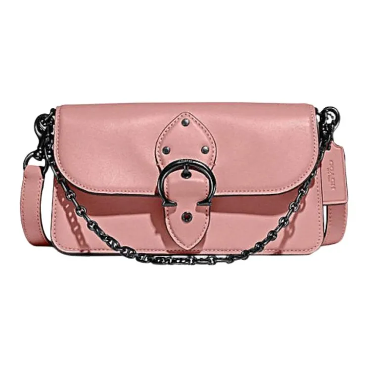 Coach Beat Дубленая кожа Перчатка Ручная Сумка через плечо Маленькая Женская Розовая