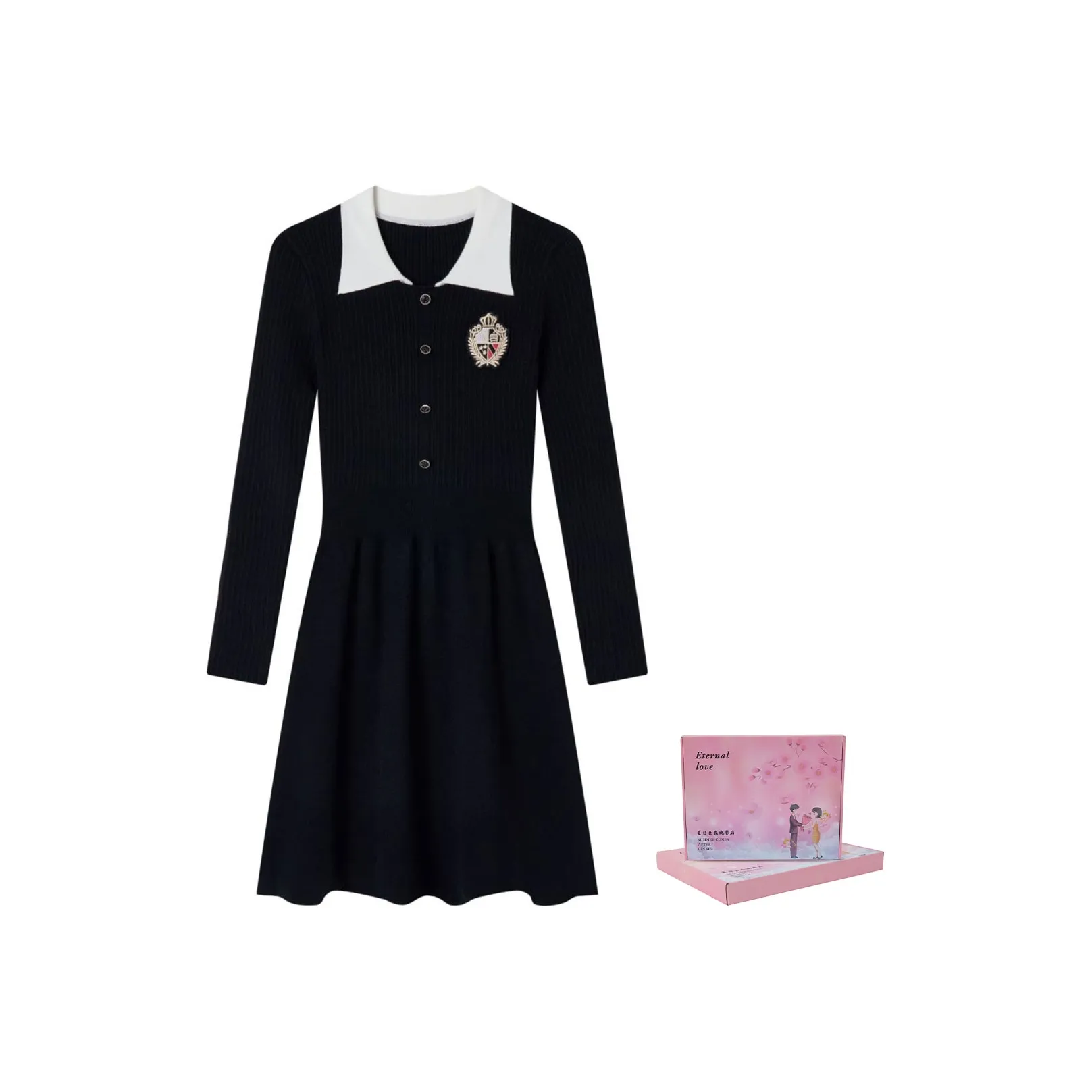 Лето будет после ужина. Длинное платье с длинными рукавами женское черное