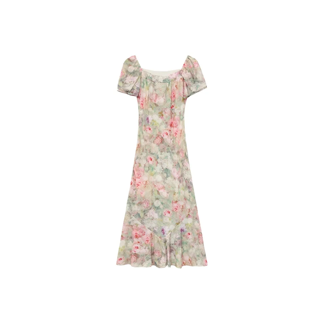 PAIN OR PLEASURE Summer Short Sleeved Dress Women's Pea Green