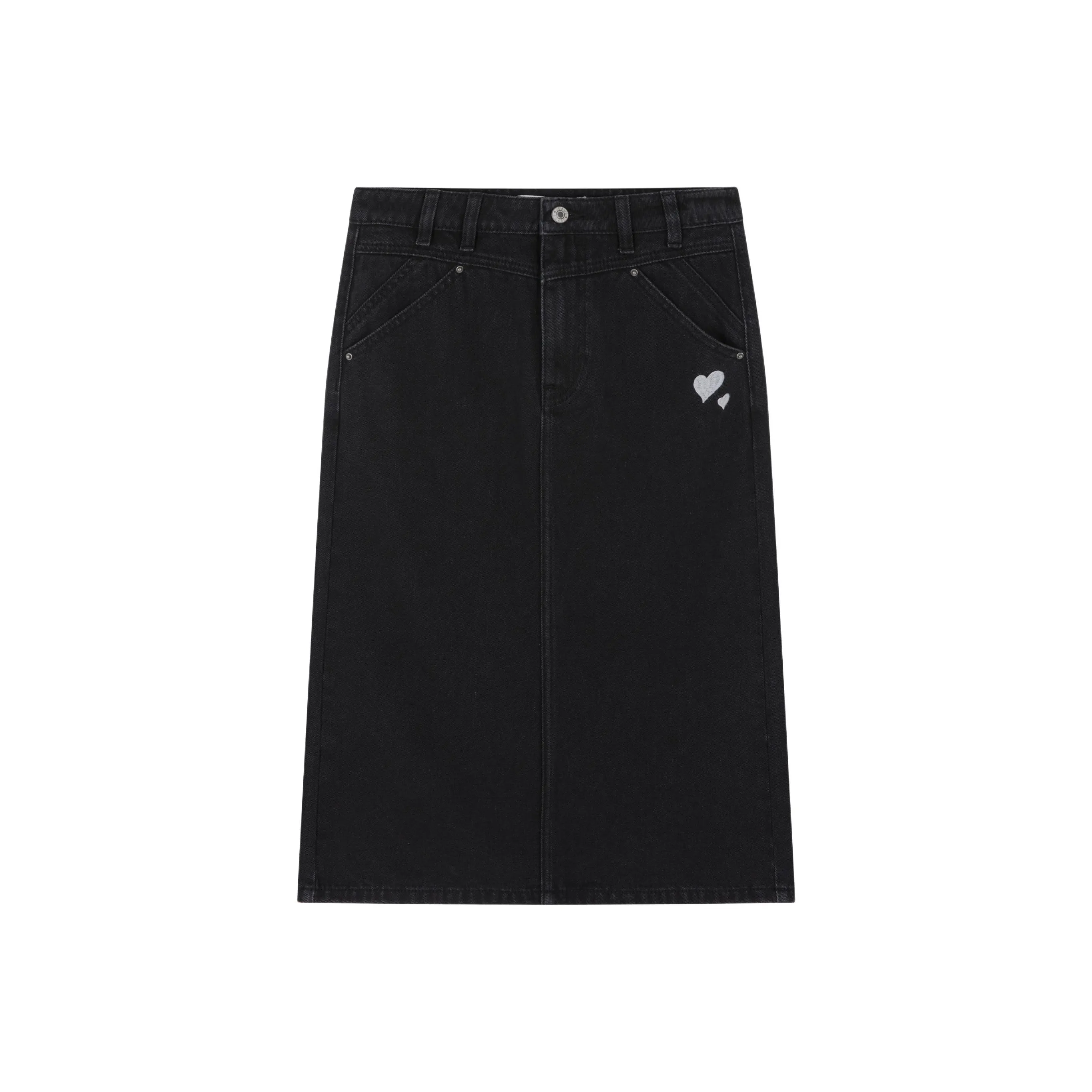 XWI Деним Длинный Юбка Женские Черный