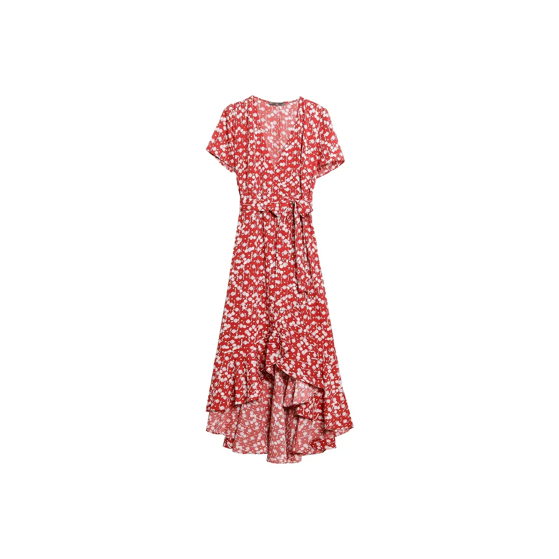 MISTVB Короткий рукав Платье Женское Красное