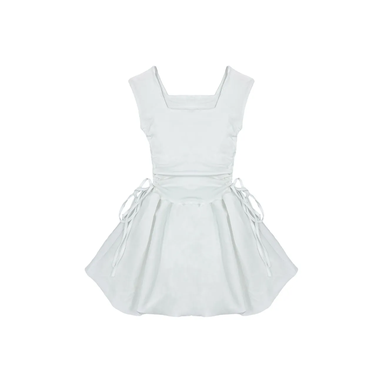 ZWTX STUDIO Лето Короткий Рукав Платье Женское Белое