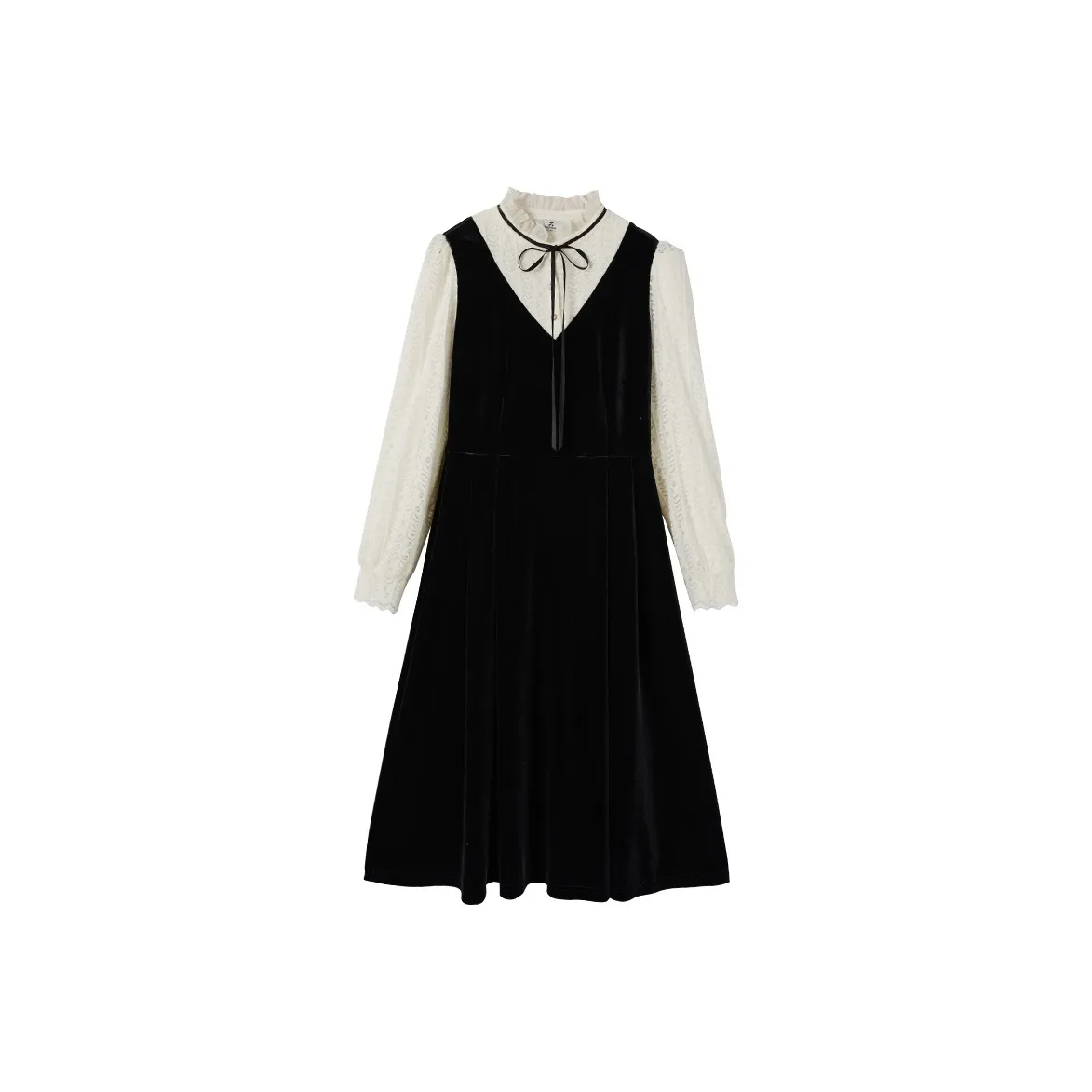 XIANGYING Long Sleeved Dress Women's Black