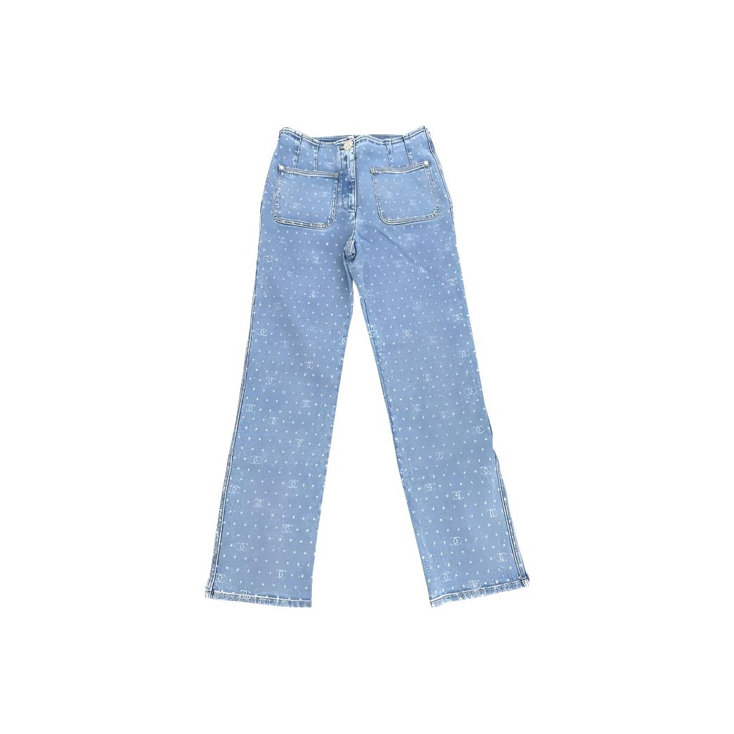 シャネル2020wide leg jeansワイドレッグジーンズ