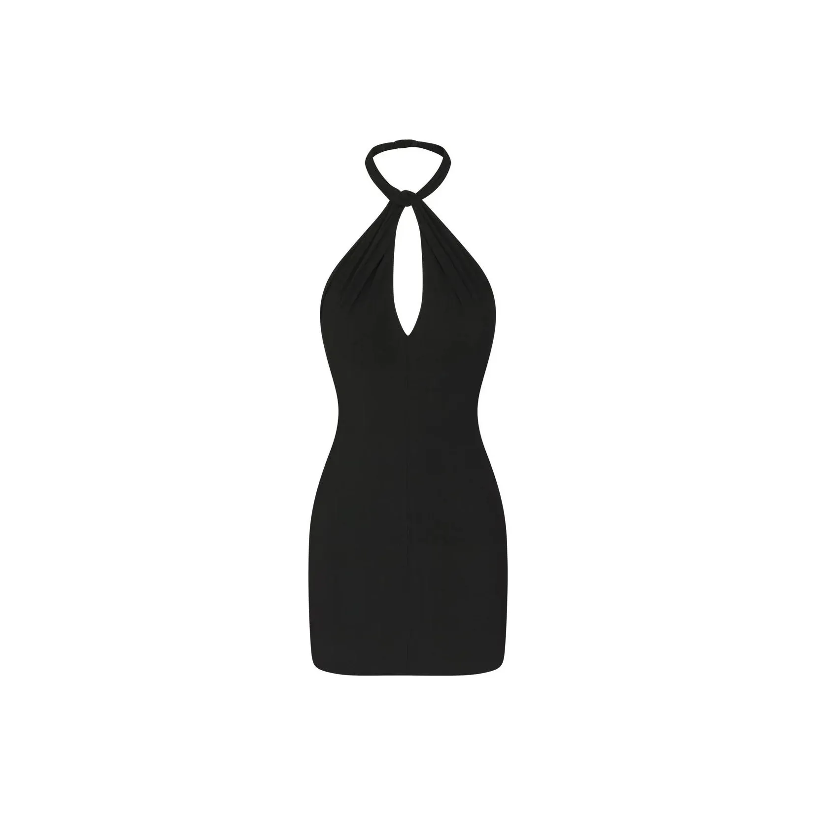 SKIMS SUMMER MESH HALTER MINI DRESS Sleeveless Dress Women's ONYX/Onyx