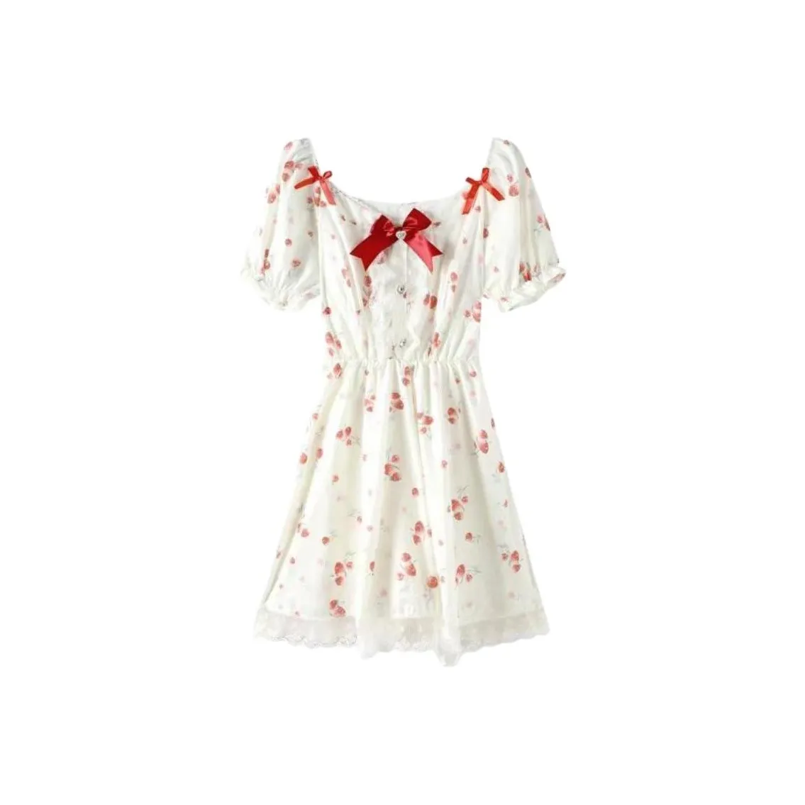 PAIN OR PLEASURE Short Sleeved Dress Women's Red Floral