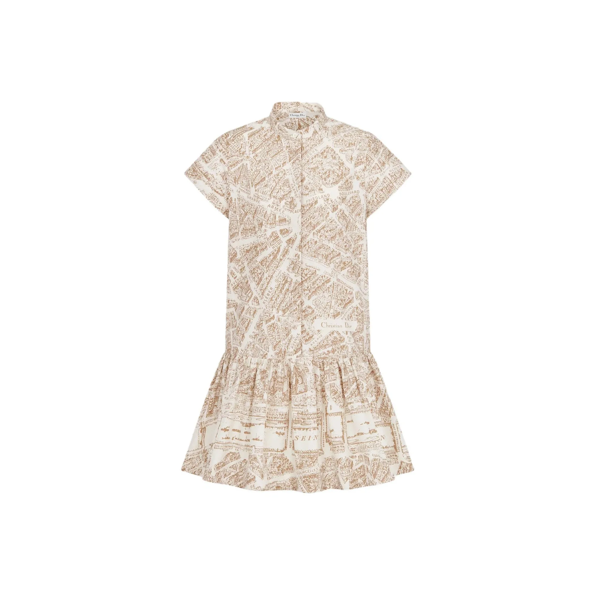 DIOR Short Sleeved Dress Women's Beige