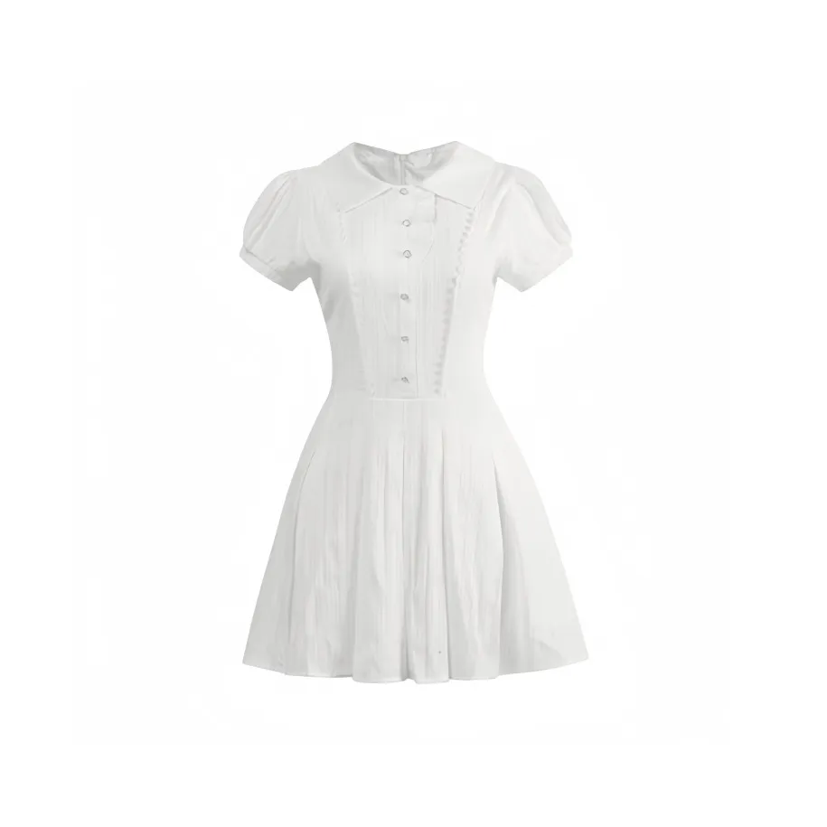MISTVB Короткий рукав Платье Женское Белое