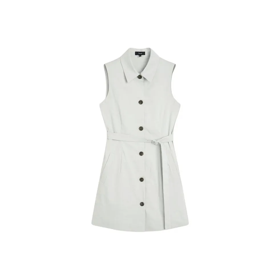 THEORY Sleeveless Dress Women's Stone Gray