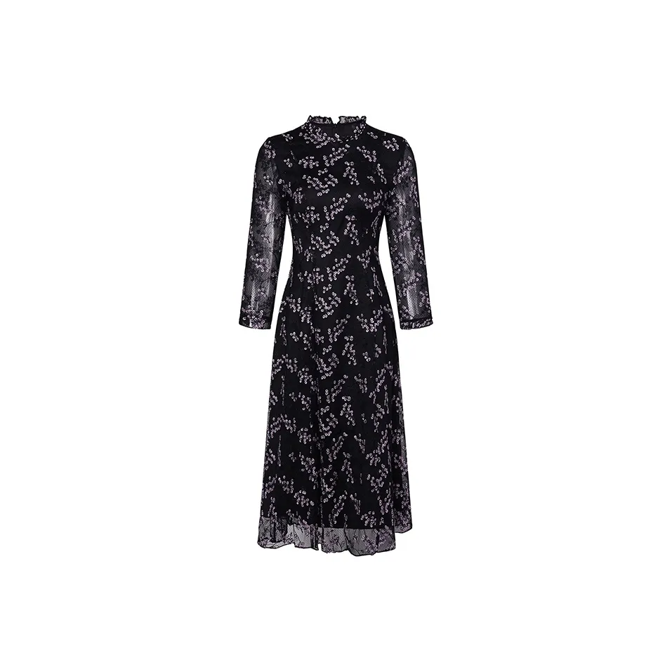 HDFULERN Long-Sleeved Dresses Women's Purple