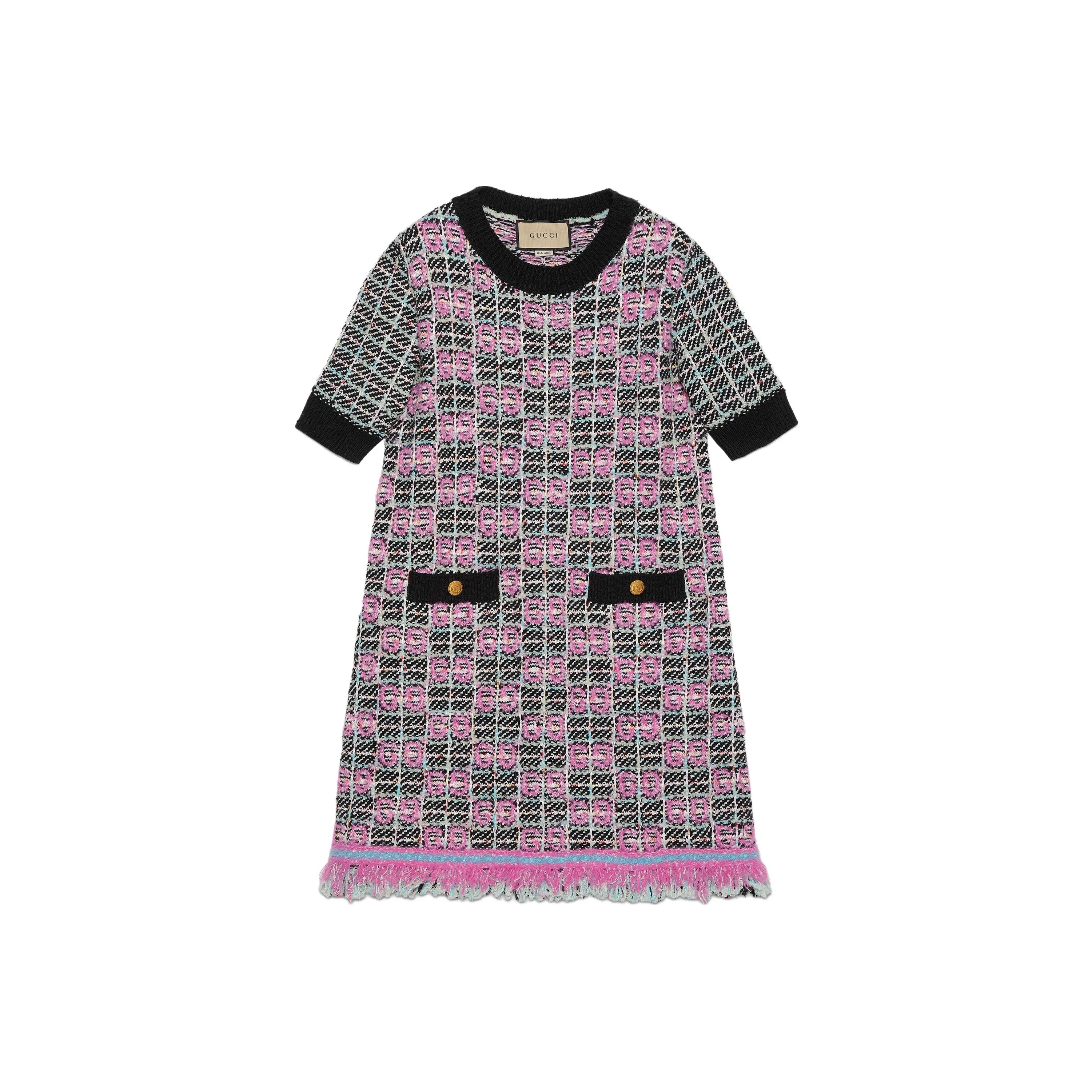 GUCCI FW23 Short Sleeved Dresses Women's Multicolor