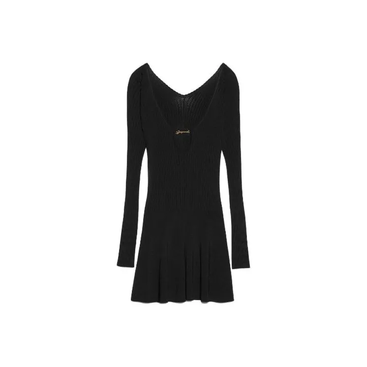 Jacquemus Long Sleeve Scalloped Mini Dress