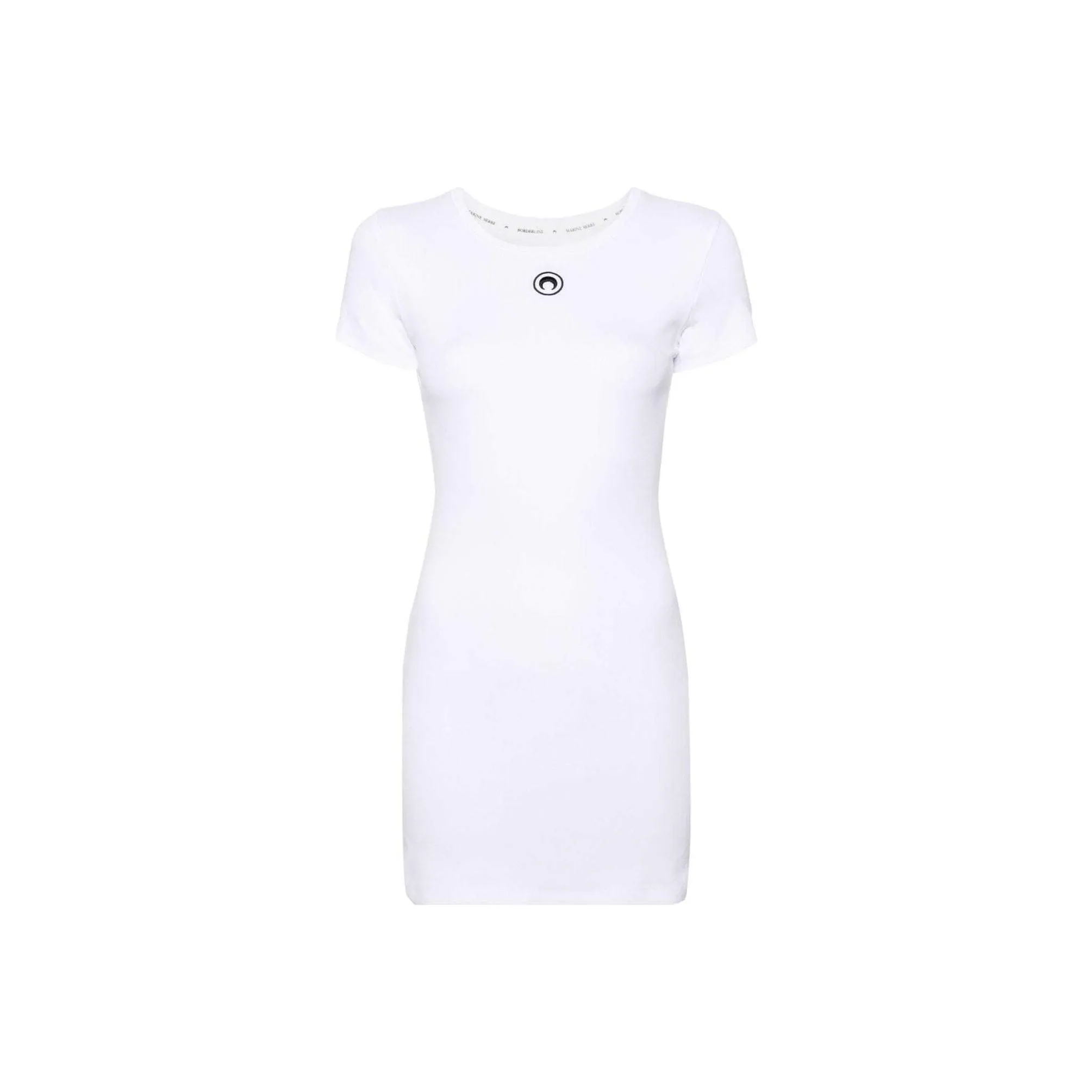 Marine Serre SS24 Короткое платье с короткими рукавами цвет белый