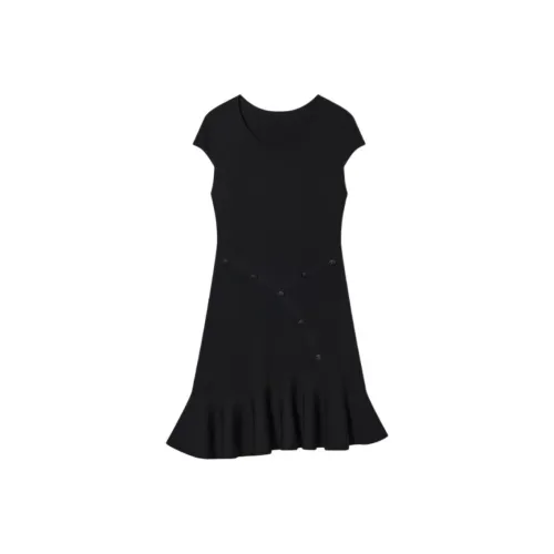 YINER GoodLand Black Женские Короткие Платья с Рукавами