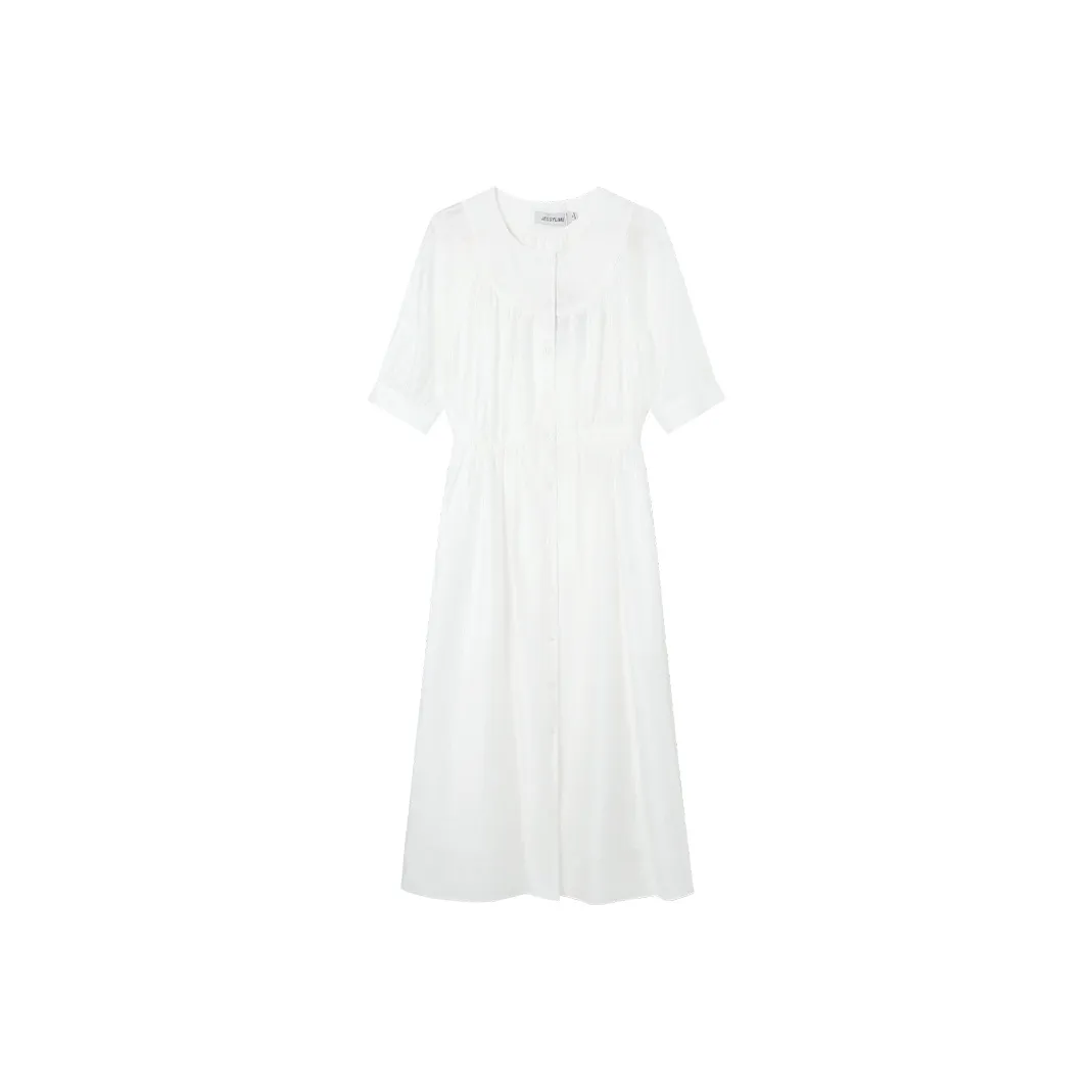 JESSYLINE Короткий рукав Платье Женское Белое