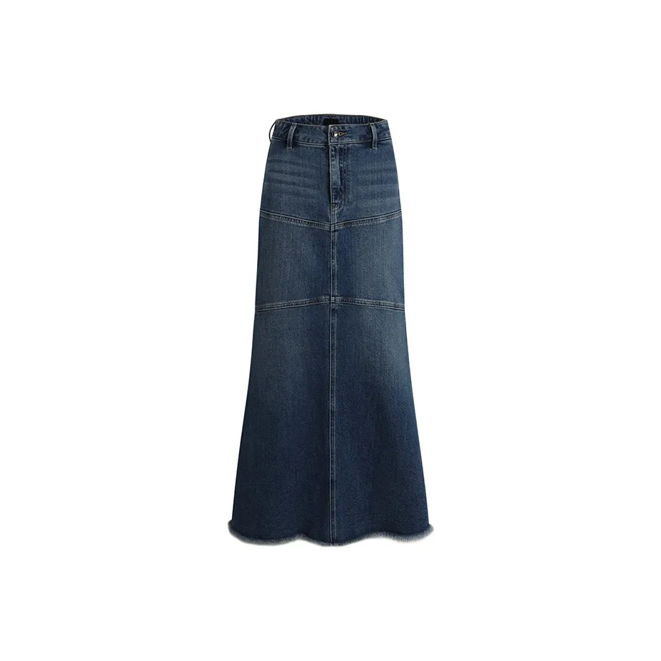 LIUREGALI Denim Длинная Юбка Женская Синяя